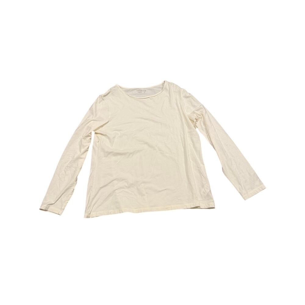 Coldwater Creek Women's Off-White Supima Cotton Stretch Long Sleeve Tee Size XL